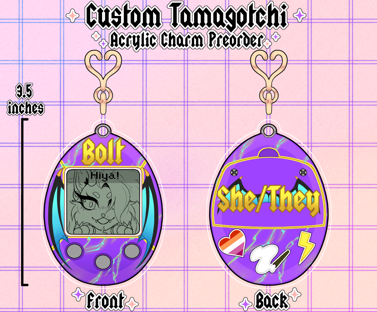 (Pre-Order) Custom Tamagotchi Acrylic charm