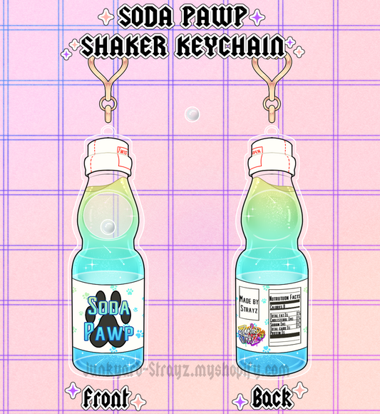 Soda pawp shaker keychain