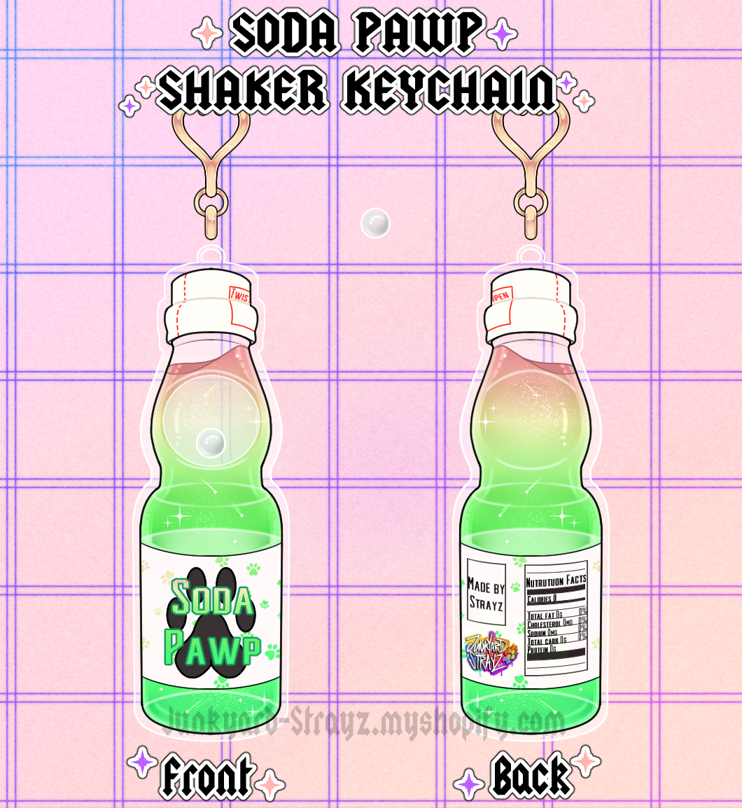 Soda pawp shaker keychain
