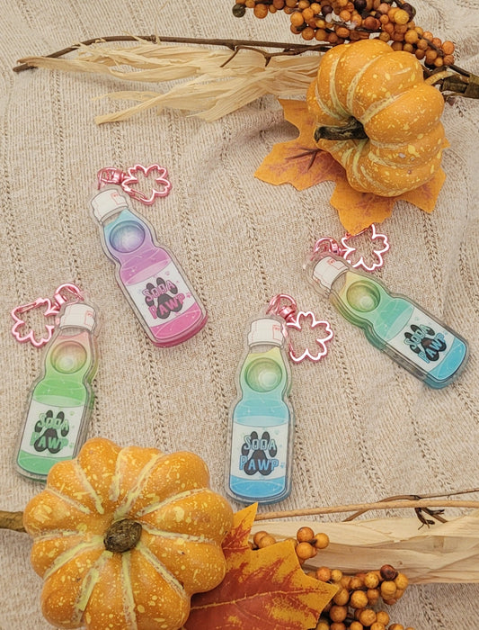 Soda pawp shaker keychain
