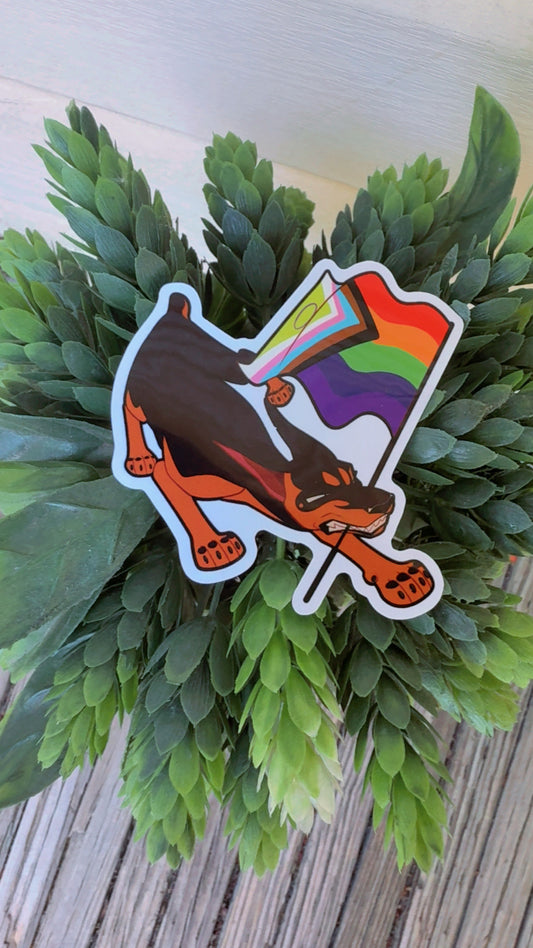 Dobie Progress Flag Sticker