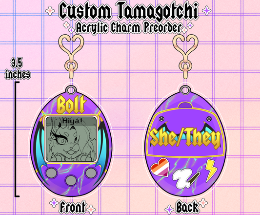 (Pre-Order) Custom Tamagotchi Acrylic charm