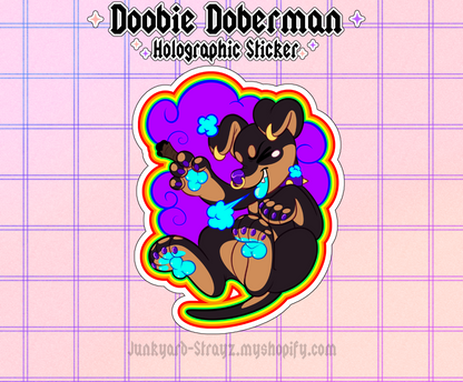 Doobie Doberman Sticker