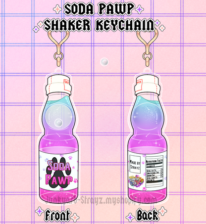 Soda pawp shaker keychain