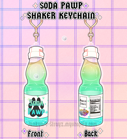 Soda pawp shaker keychain